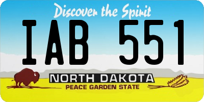 ND license plate IAB551