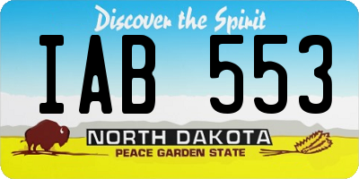ND license plate IAB553