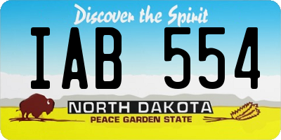 ND license plate IAB554