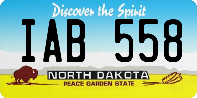 ND license plate IAB558