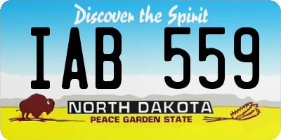 ND license plate IAB559
