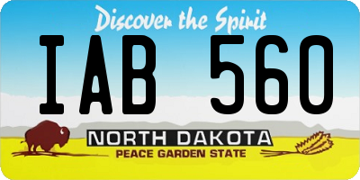 ND license plate IAB560