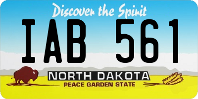 ND license plate IAB561
