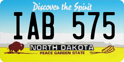 ND license plate IAB575