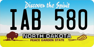 ND license plate IAB580