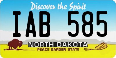 ND license plate IAB585