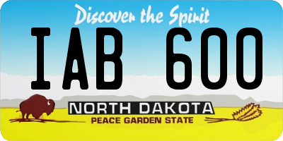 ND license plate IAB600