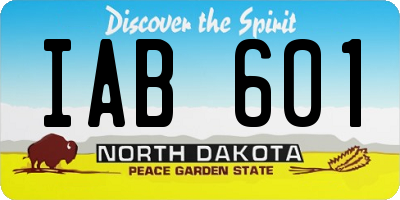 ND license plate IAB601