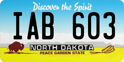 ND license plate IAB603
