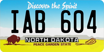 ND license plate IAB604