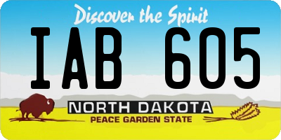 ND license plate IAB605