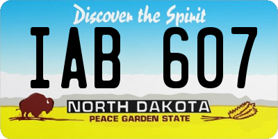 ND license plate IAB607