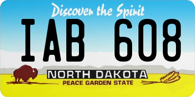 ND license plate IAB608