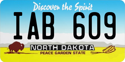 ND license plate IAB609