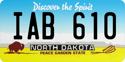 ND license plate IAB610