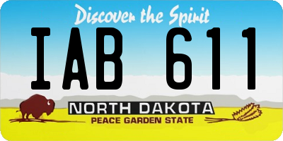 ND license plate IAB611