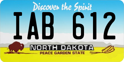 ND license plate IAB612