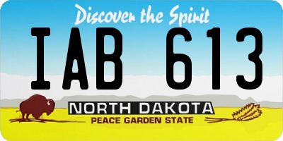 ND license plate IAB613