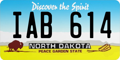 ND license plate IAB614