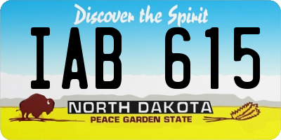 ND license plate IAB615