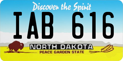 ND license plate IAB616