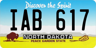 ND license plate IAB617