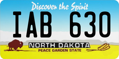 ND license plate IAB630