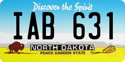 ND license plate IAB631