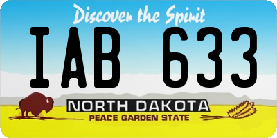 ND license plate IAB633