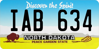 ND license plate IAB634