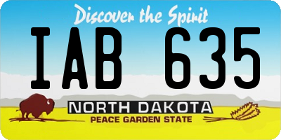 ND license plate IAB635