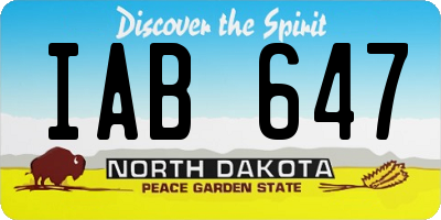 ND license plate IAB647