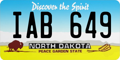 ND license plate IAB649