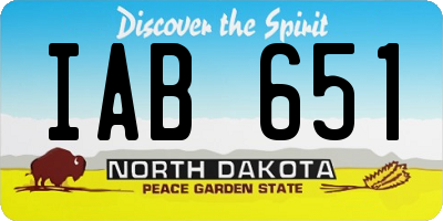 ND license plate IAB651