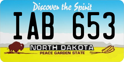 ND license plate IAB653