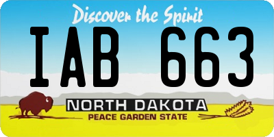 ND license plate IAB663