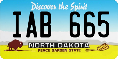 ND license plate IAB665