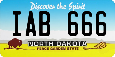 ND license plate IAB666