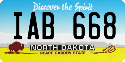 ND license plate IAB668