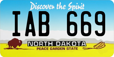 ND license plate IAB669