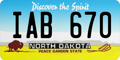 ND license plate IAB670
