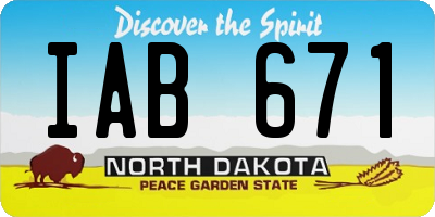 ND license plate IAB671