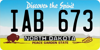 ND license plate IAB673