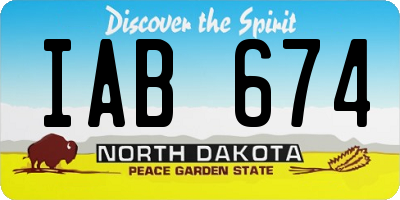 ND license plate IAB674