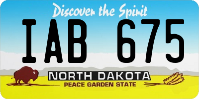 ND license plate IAB675