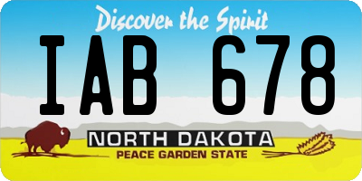 ND license plate IAB678