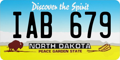 ND license plate IAB679