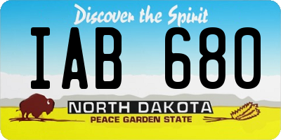 ND license plate IAB680