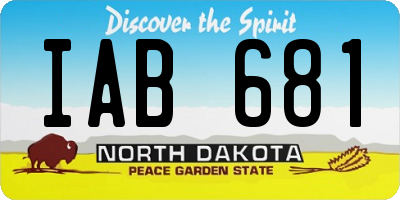ND license plate IAB681