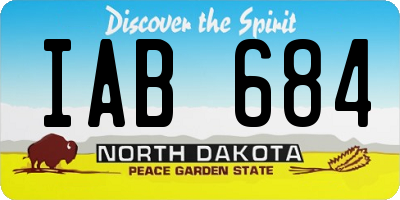 ND license plate IAB684